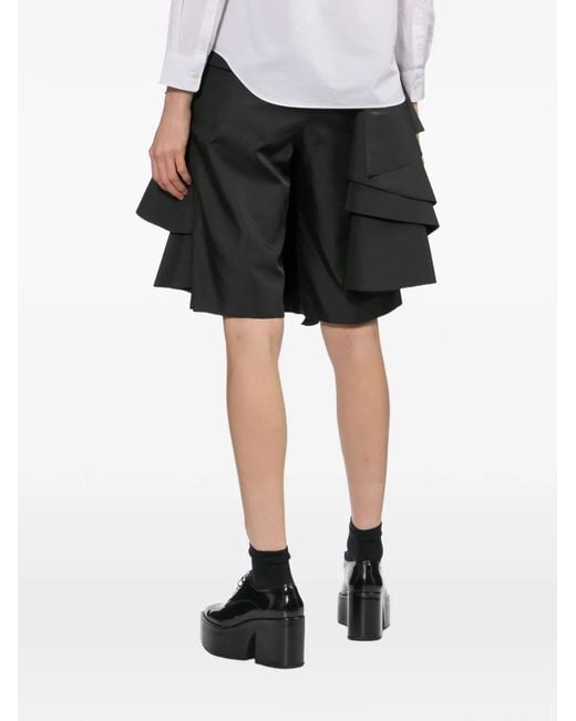 Comme des Garçons Black Draped Tailored Shorts