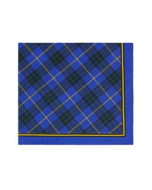 Burberry Blue Checked Cotton Scarf