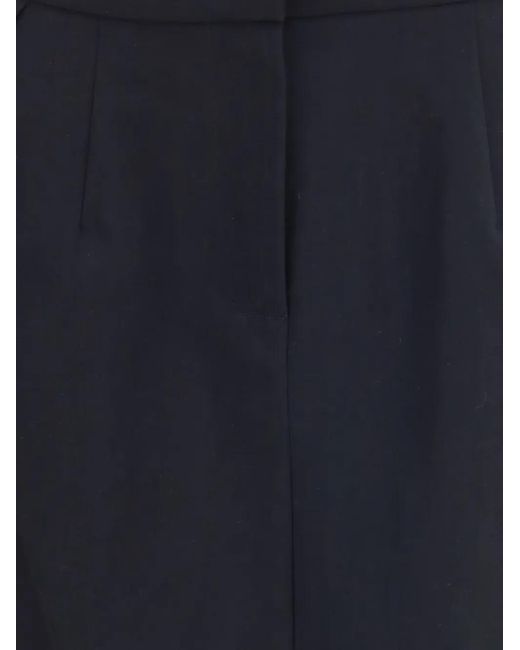 Magda Butrym Blue Pleated Button-Flap Midi Skirt