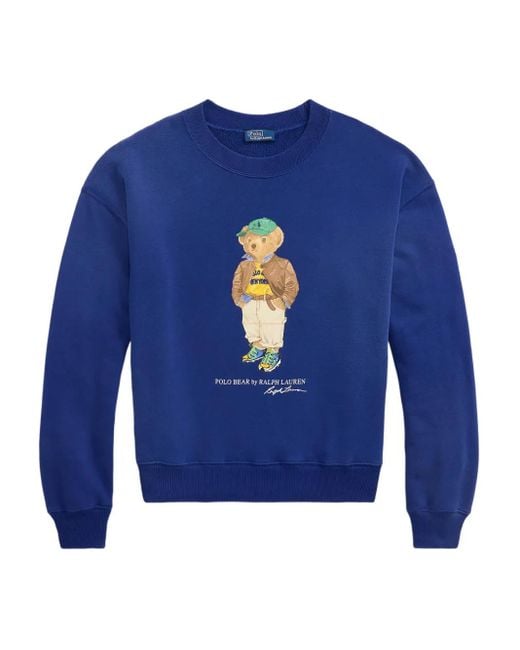 Polo Ralph Lauren Blue Polo Bear Crew-Neck Sweatshirt