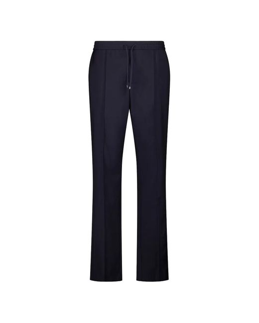 Valentino Garavani Blue Drawstring-Waist Tapered Trousers for men