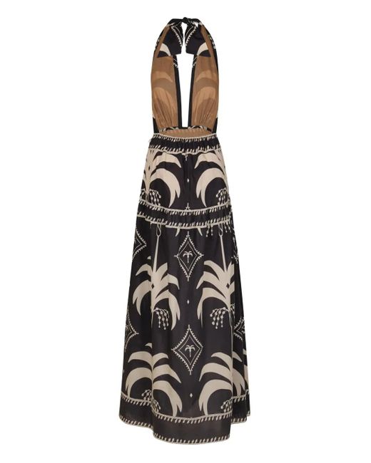 Johanna Ortiz Black Latin Rhythms Printed Cotton Poplin Maxi Dress