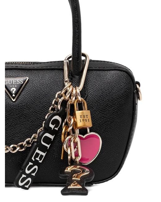 Guess Black Davina Logo-Detail Tote Bag