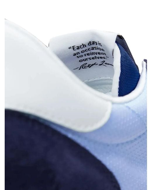 Polo Ralph Lauren Blue Train 89 Logo-Patch Panelled Sneakers for men