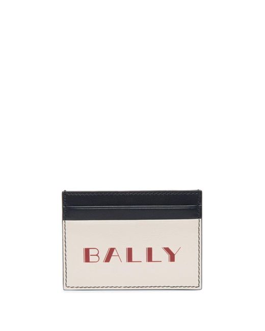 Bally Natural Slogan-print Leather Cardholder for men