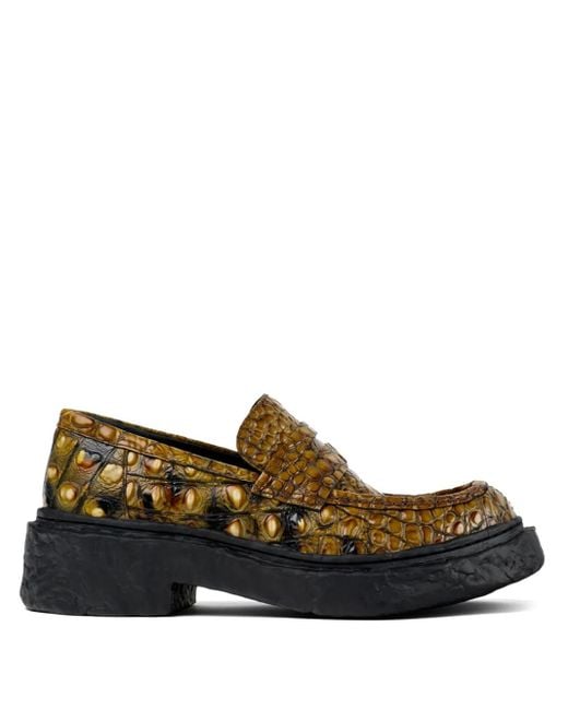 CAMPERLAB Brown Vamonos Croc-Effect Leather Loafers