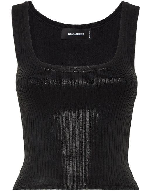 DSquared² リブニット トップ Black