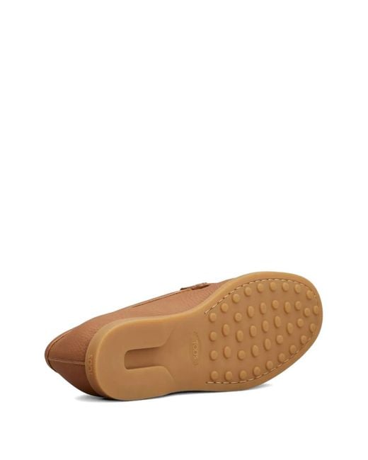 Tod's Brown Metal Trim Loafers