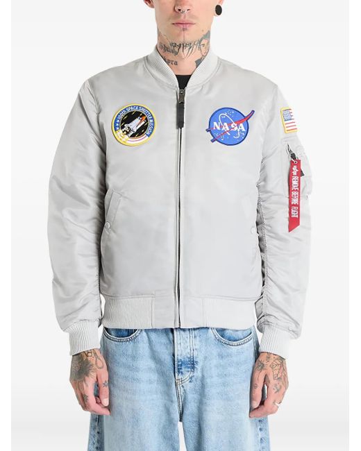 Alpha Industries X Nasa Ma-1 Fv Patch Jacket in Blue for Men Lyst UK