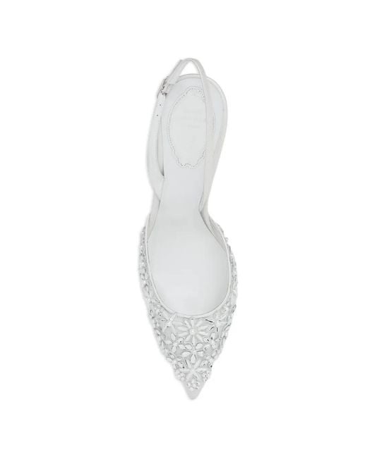Rene Caovilla White 80Mm Crystal-Embellished Pumps