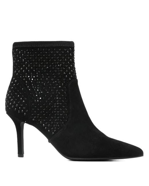 Kurt Geiger Black Kensington Crystal-Embellished Ankle Boots