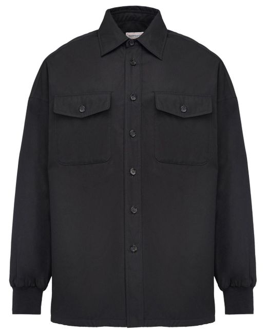 Alexander McQueen Black Seal Logo-embroidered Shirt for men