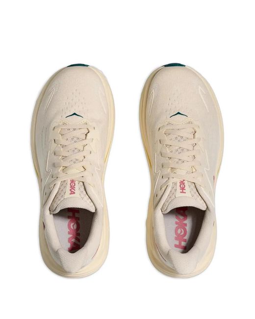 Hoka One One White Clifton 10 Logo-Detail Sneakers