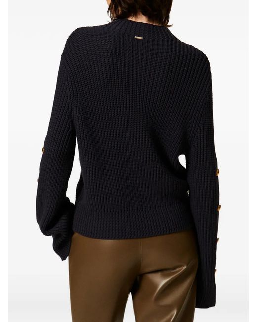 Twinset Black Jumper With Metal Buttons