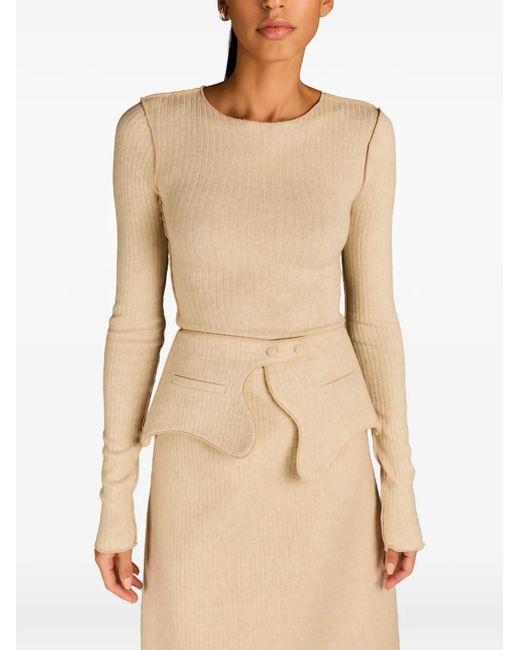 MARK-OFF Natural Chelsea Ribbed-Knit Top