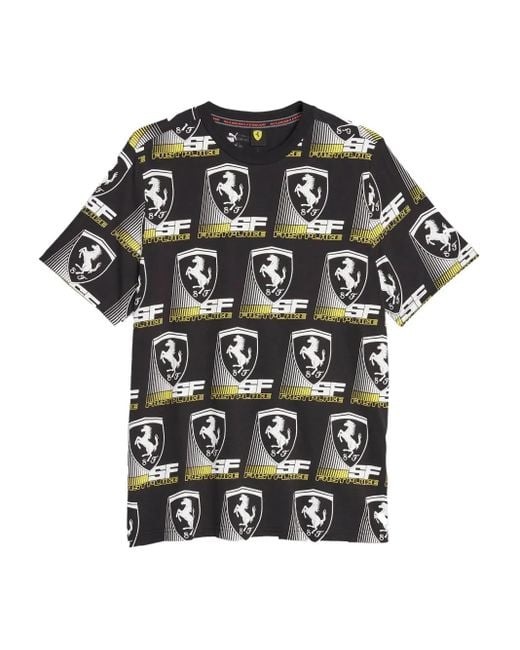 PUMA Black X Ferrari Logo-Print T-Shirt for men