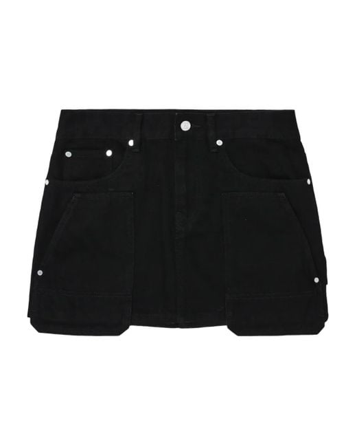Helmut Lang Black Pockets Denim Mini Skirt
