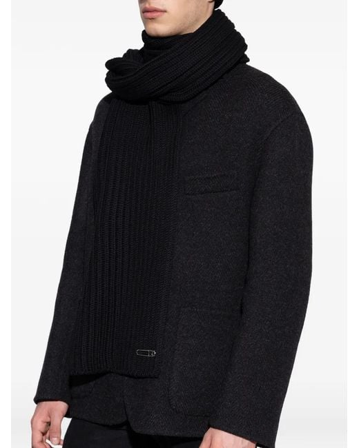 Sciarpa A Coste di Givenchy in Black da Uomo