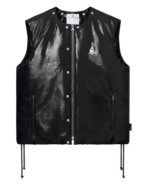 Courreges Black Sleeveless Puffer Vest for men