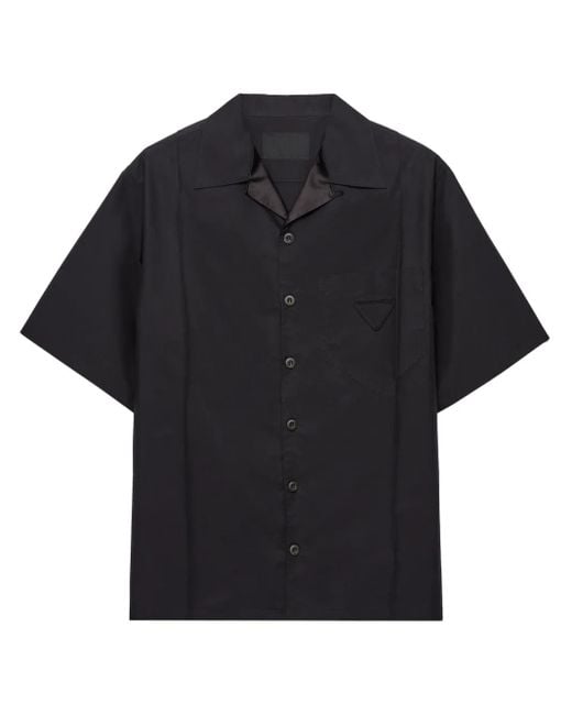 Chemise En Coton Technique À Manches Courtes Prada pour homme en coloris Black