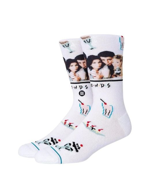 Stance White Friends Graphic-Print Socks for men