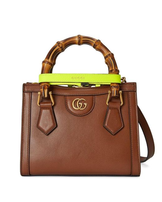 Mini sac à main Diana Cuir Gucci en coloris Marron | Lyst