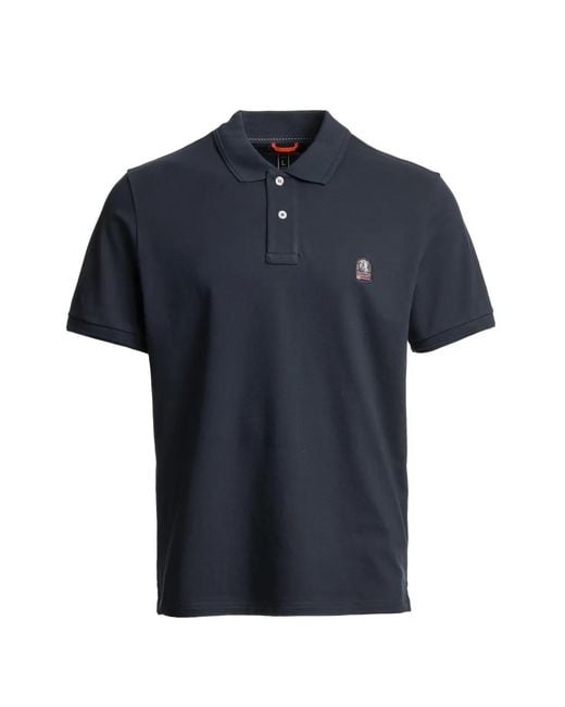 Parajumpers Blue Logo-Patch Polo Shirt for men