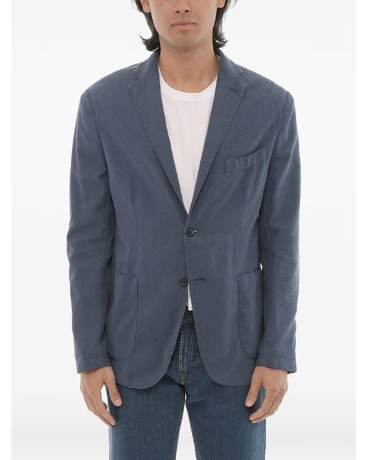 Corneliani Blue Single-Breasted Notch-Lapel Blazer for men