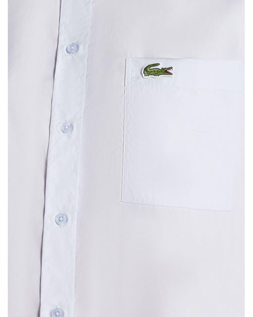 Lacoste White Logo-appliqué Cotton Shirt