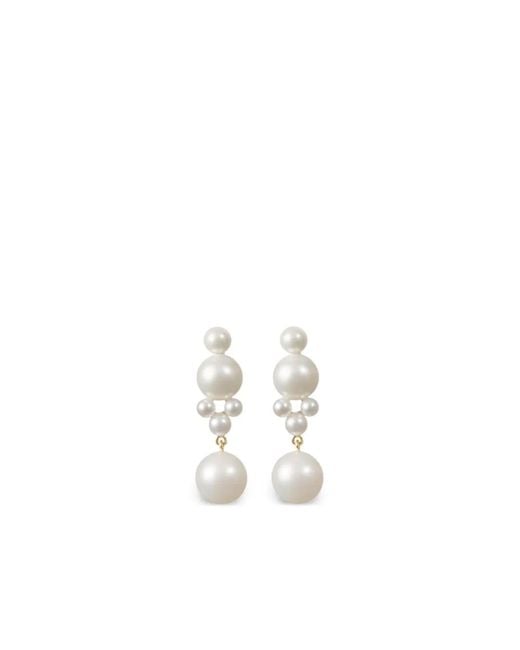 Sophie Bille Brahe White 14K Luna Earrings