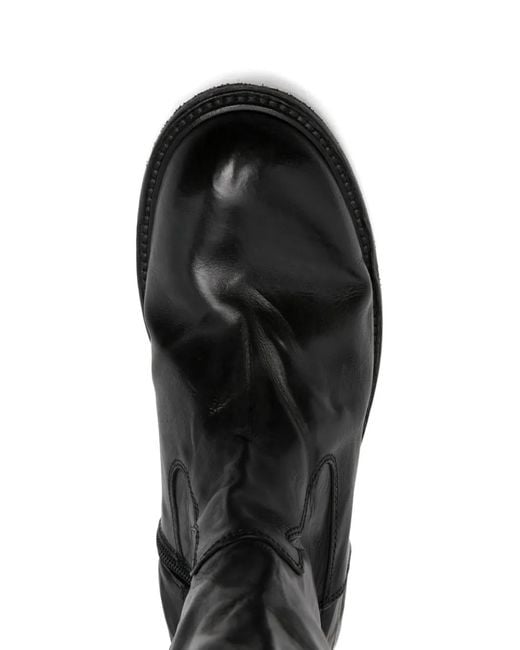 Moma Black Word Leather Ankle Boots