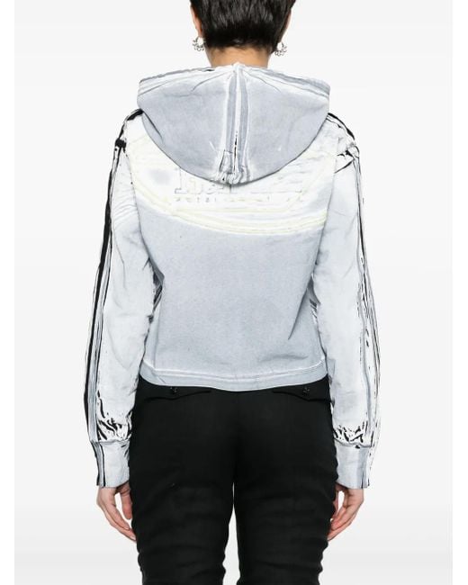 DIESEL White 'F-Carlye' Cropped Hoodie