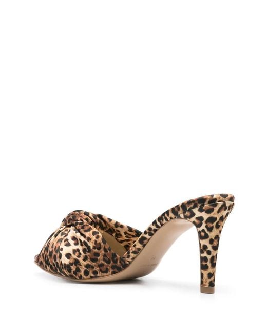 Ginissima Brown Leopard-Print Heeled Sandals