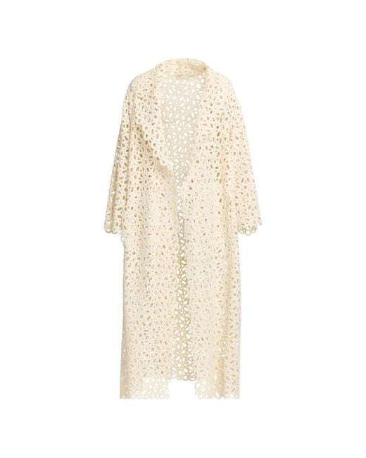Elie Saab White Macramé Coat