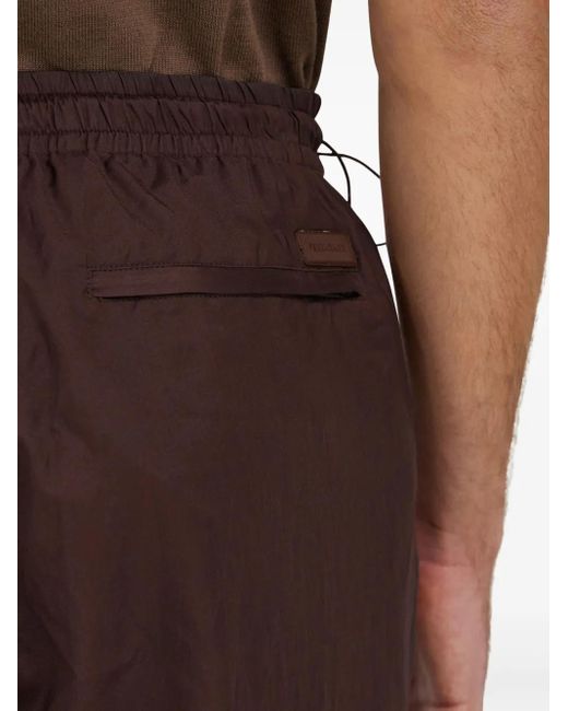 Ferragamo Brown Crinkled Track Pants for men