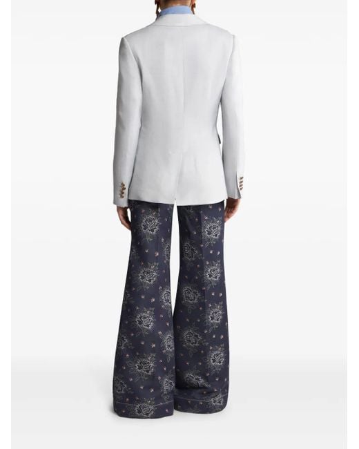 Etro Gray Single-Breasted Blazer