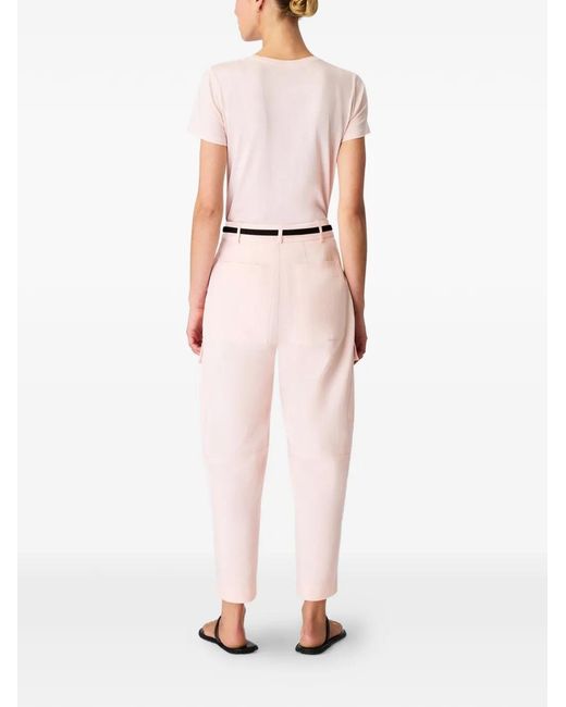 Another Tomorrow Pink Pantalon Cargo À Coupe Incurvée