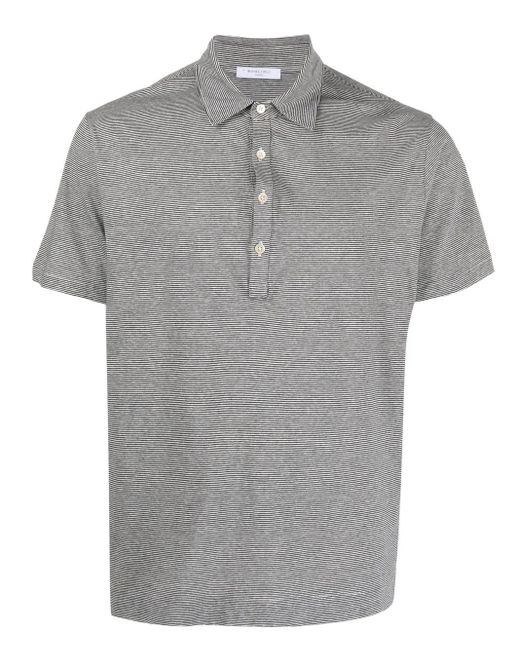 Boglioli Gray Striped Polo Shirt for men