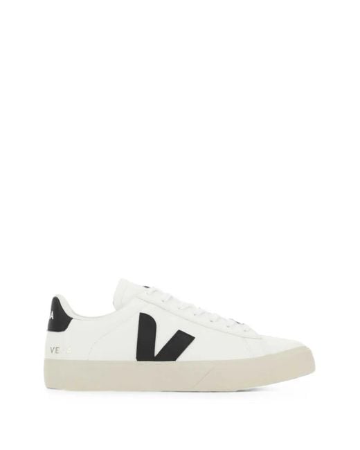 Veja White Campo Leather Low-Top Sneakers