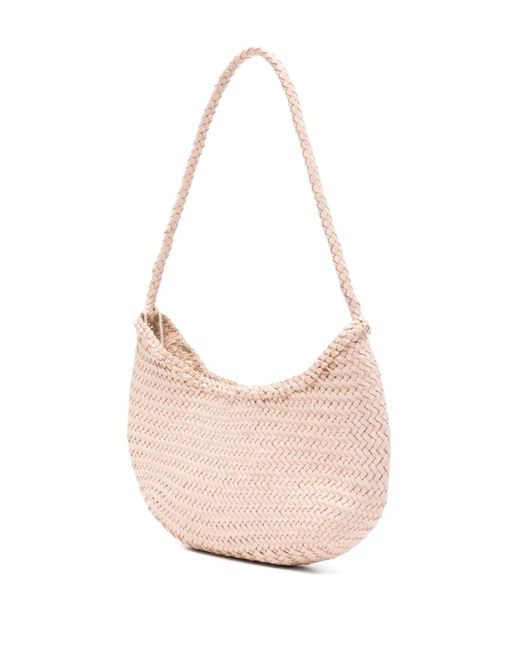 Dragon Diffusion Pink Braided Leather Shoulder Bag