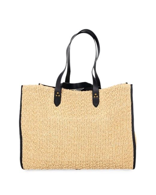 Jérôme Dreyfuss Natural Large Leon Leather-Trim Tote Bag