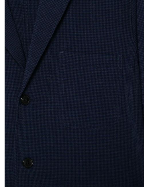 Paul Smith Blue Houndstooth-Pattern Single-Breasted Jacket for men