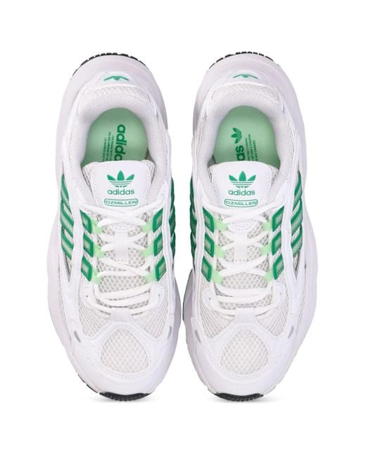 Adidas White Ozmillen 3-Stripe Logo Sneakers