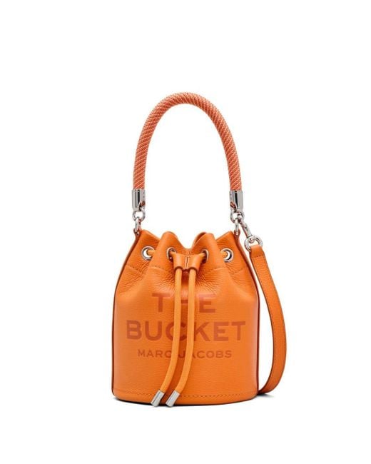 Borsa The Leather Bucket di Marc Jacobs in Orange