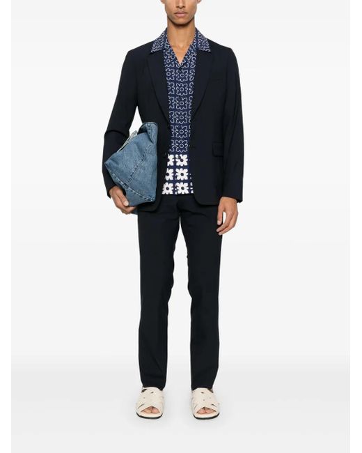Sandro Blue Wool Suit Jacket for men
