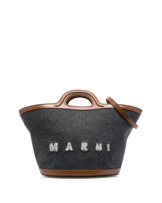 Marni Black Shopper Mit Logo-Print