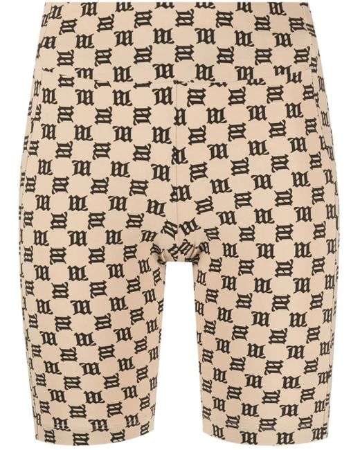 M I S B H V Natural Monogram-Print Biker Shorts
