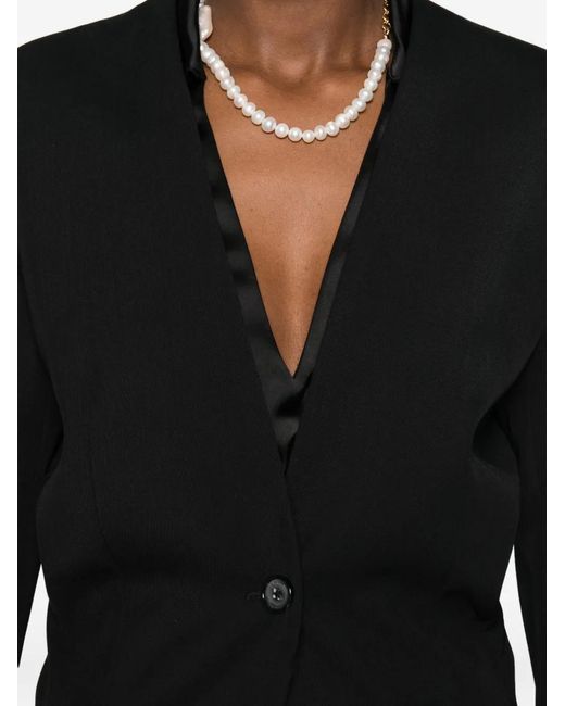 Blazer Slouch Con Botón Totême de color Black