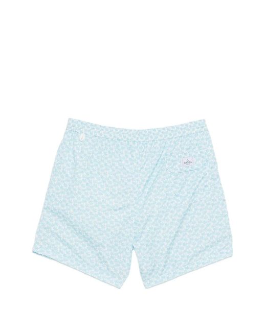 Barba Napoli Blue Short De Bain À Imprimé Palmier for men