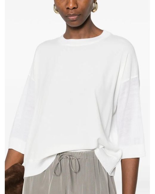 Peserico White T-Shirt À Encolure Ronde